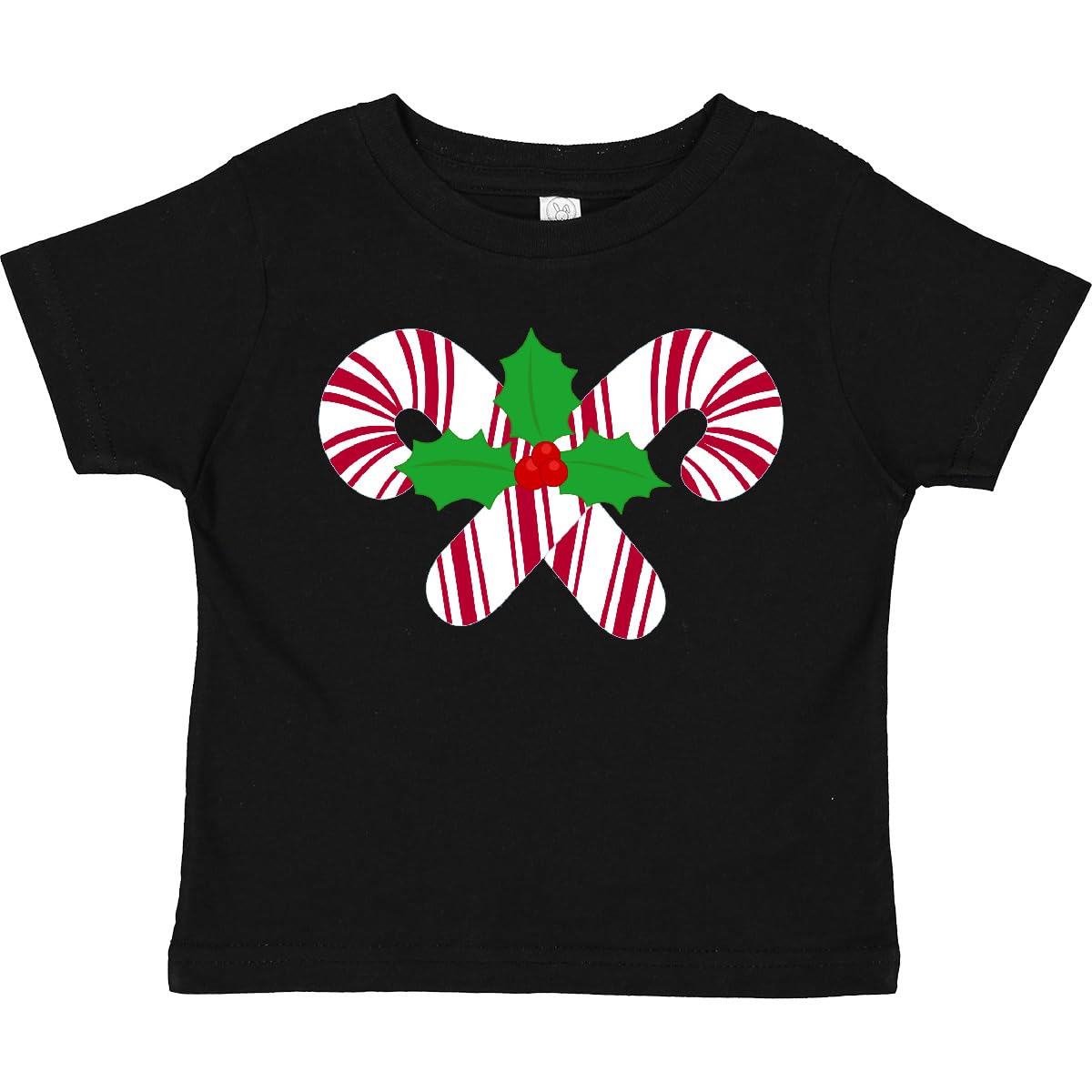Inktastic Candy Canes and Holly Christmas Toddler T-Shirt - Cute Holiday Outfit for Boys & Girls - Perfect for Christmas Parties, Family Photos & Festive Celebrations