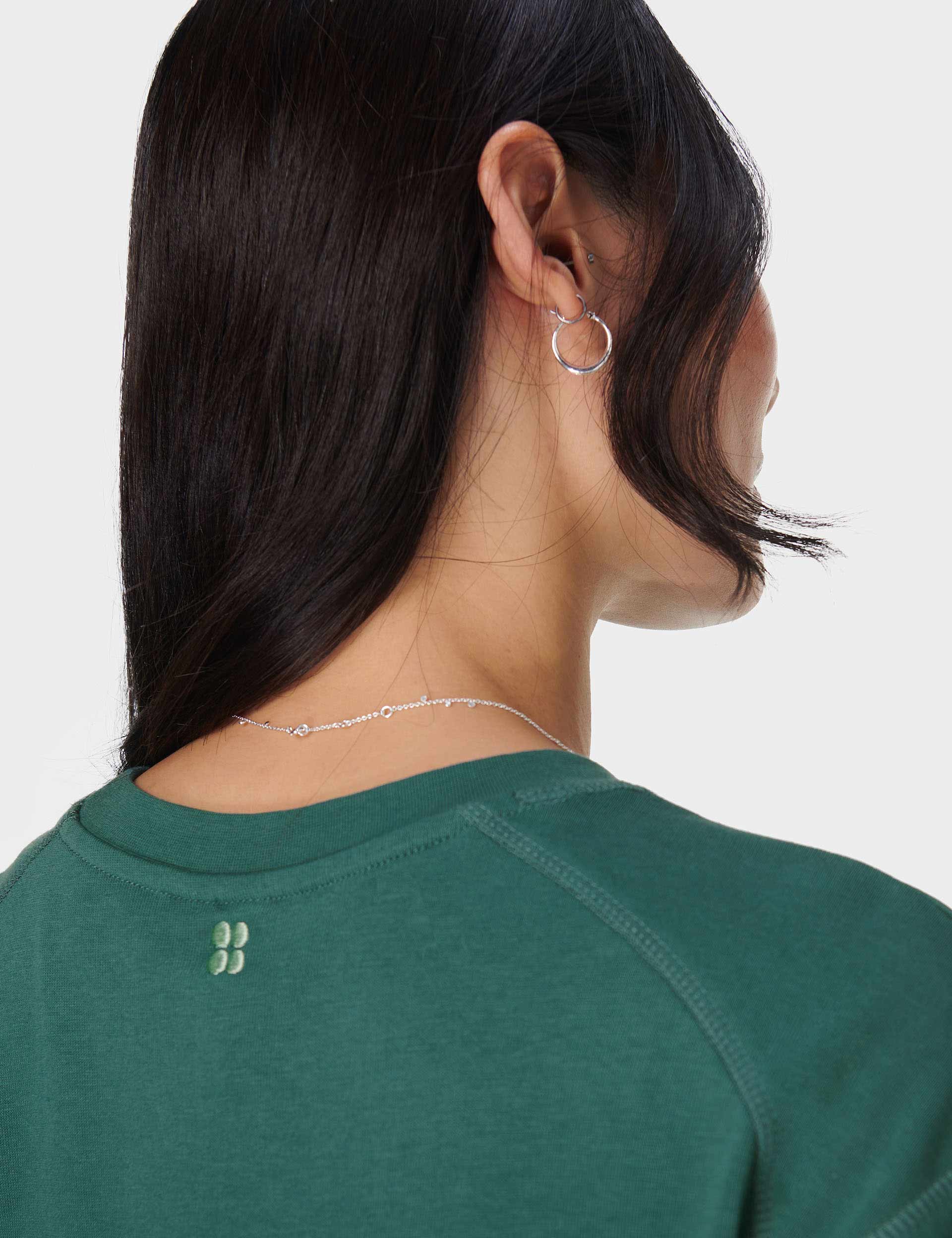 After Class Crop Sweatshirt for Women - Glade Green Oversized Pullover | Casual Streetwear, Loungewear & College Outfits