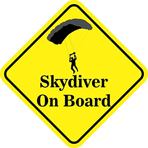 StickerTalk Skydiver on Board Car Magnet - 4.5 x 4.5 Inch Funny Vehicle Decal for Trucks, SUVs & RVs - Perfect for Outdoor Enthusiasts & Adventure Lovers