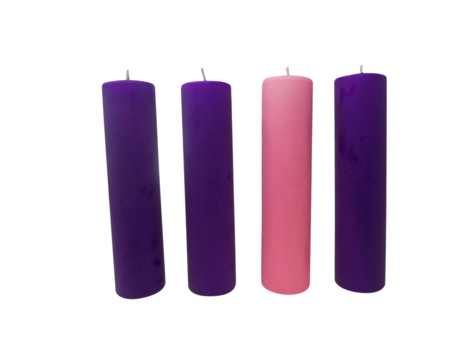 Premium Stearine Christmas Pillar Advent Candles for Churches - 3 x 12 Inch Set of 4 - Perfect for Holiday Decorations, Religious Ceremonies & Festive Home Decor