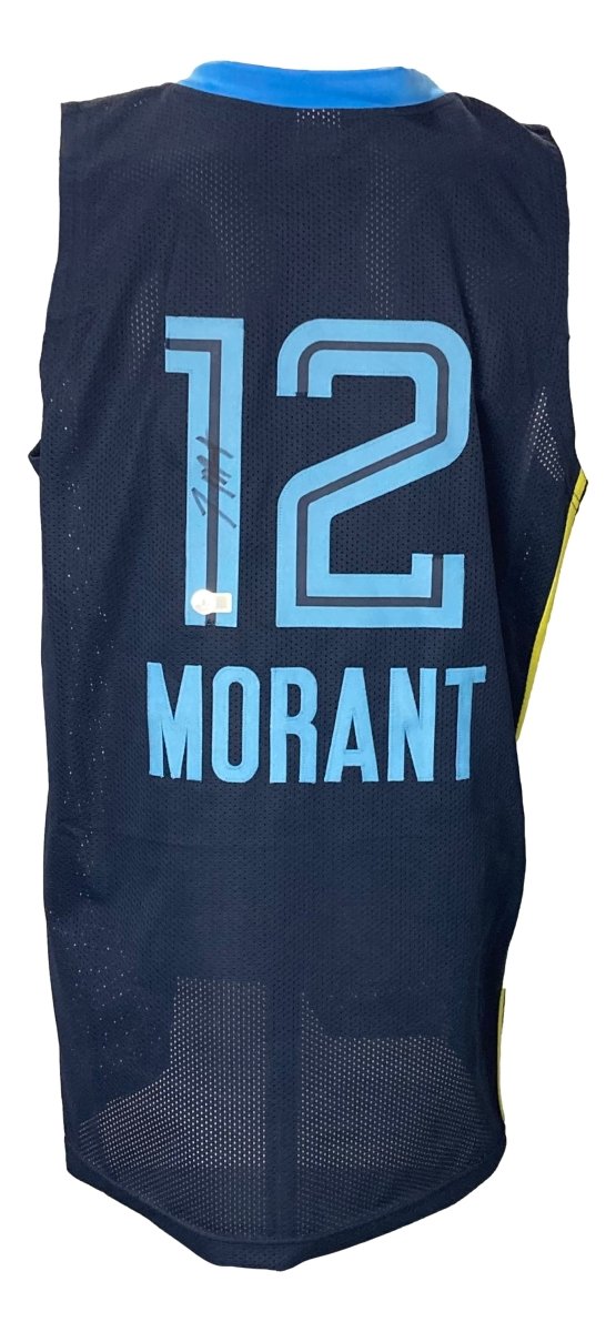 Authentic Ja Morant Memphis Grizzlies Signed Navy Blue Basketball Jersey - Limited Edition Collectible for NBA Fans & Sports Memorabilia Enthusiasts - Perfect for Display, Gifting, and Game Day Outfits