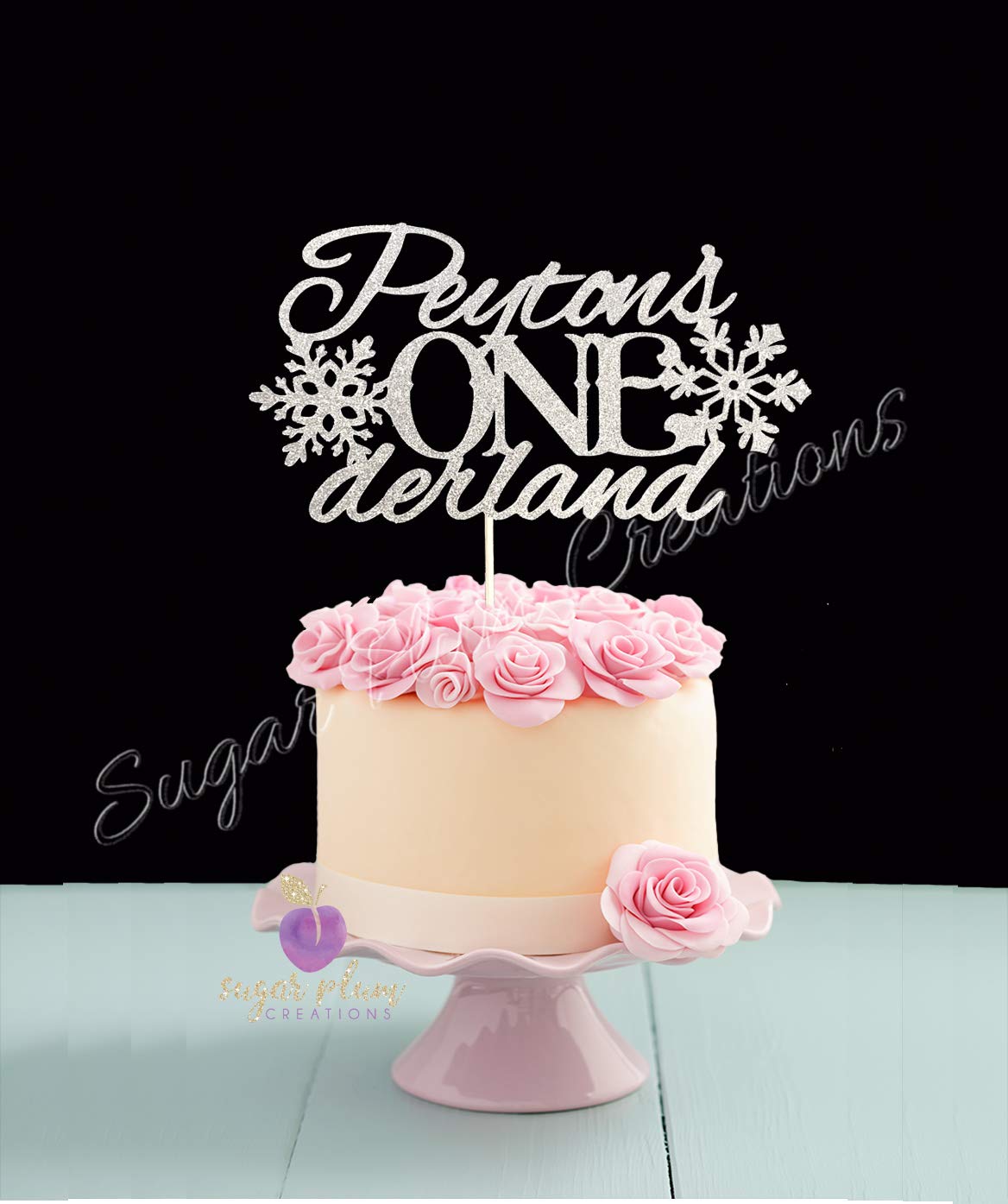 Onderland Snowflake Birthday Cake Topper - Elegant Silver Decor for Winter & Christmas Celebrations, Wedding Cakes, and Special Occasions