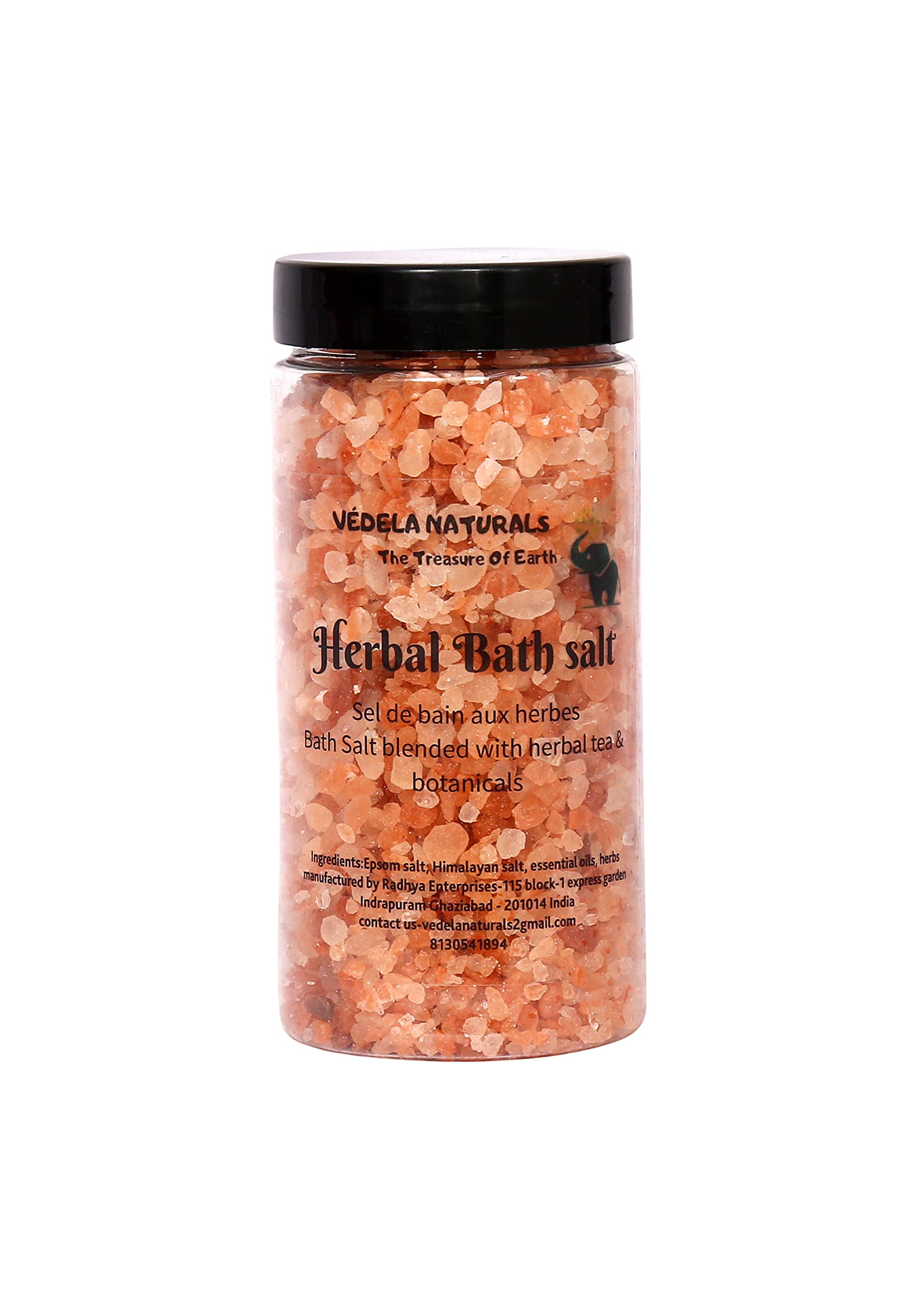 VÉDELA Naturals Epsom Salt & Pink Salt Bath Soak for Muscle Relief & Relaxation | Aromatherapy Lavender Essential Oil Bath Salt | 350g for Stress Relief, Pain Relief & Better Sleep | Perfect for Spa Nights, Self-Care & Post-Workout Recovery