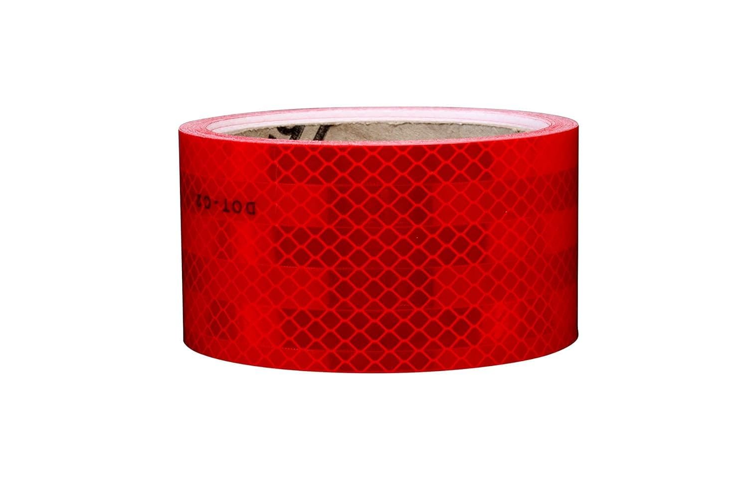 3M Diamond Grade 983-72 ES Red Reflective Tape - 3 Inch Wide x 150 Feet Long, 0.014-0.018 Inch Thick - High Visibility Safety Tape for Trucks, Trailers, Road Signs & Emergency Vehicles (67823) [Price per Roll]