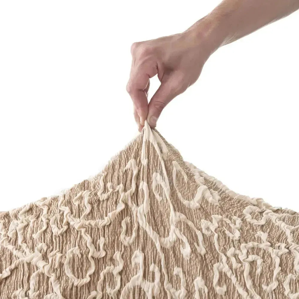 Medium Ottoman Slipcover - Jacquard 3D Collection | Stylish Furniture Cover for Living Room, Bedroom & Office Decor