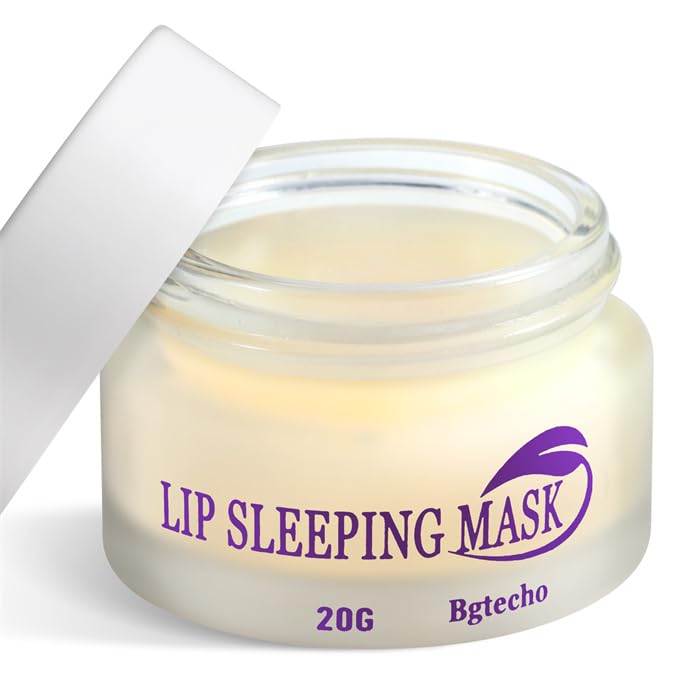 Overnight Lip Sleeping Mask with Collagen & Peptide Complex - Hydrating Lip Balm for Dry, Cracked Lips & Wrinkle Repair - Nourishing Lip Care Treatment (20g) - Perfect for Nighttime Lip Therapy & Daily Moisturizing