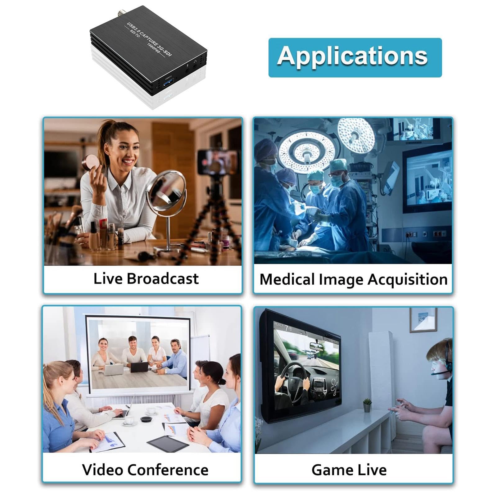 Neamou 1080P Game Capture Card for Live Streaming & Video Conference - Plug & Play