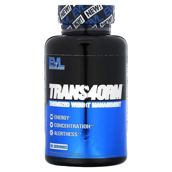 EVLution Nutrition Trans4orm - 60 Vegan Capsules for Muscle Recovery & Performance Boost | Pre & Post Workout Supplement for Athletes & Fitness Enthusiasts