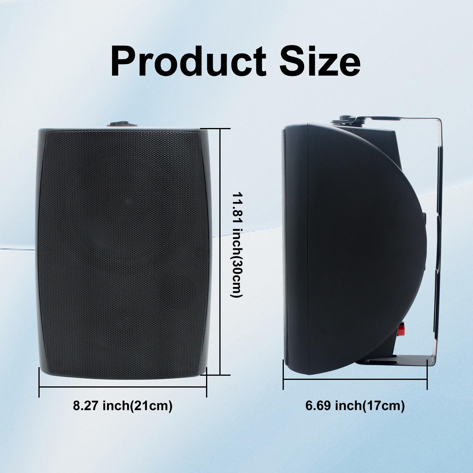 Herdio 6.5 Inch 800W Outdoor Waterproof Bluetooth Speakers with Amplifier - Wall Mount Wireless/Wired Patio Speakers for Home, Pool, Deck, Backyard (4 Pack, Black) | Perfect for Parties, BBQs, and Outdoor Entertainment