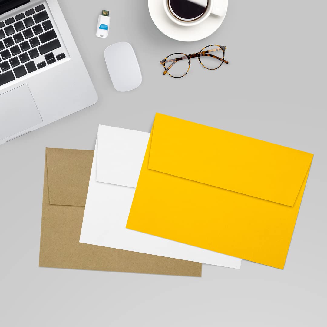 LUXPAPER A7 Printable Invitation Envelopes - 80 lb. Premium Sunflower Yellow - 5.25