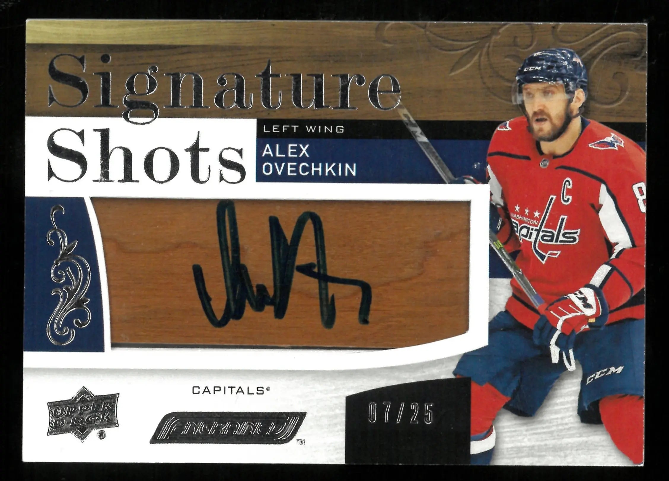2018-19 Upper Deck Engrained Hockey Alex Ovechkin Signature Shots Auto /25 - Authentic NHL Collectible for Sports Memorabilia Fans & Hockey Card Collectors - Perfect for Display, Investment, and Game Room Decor