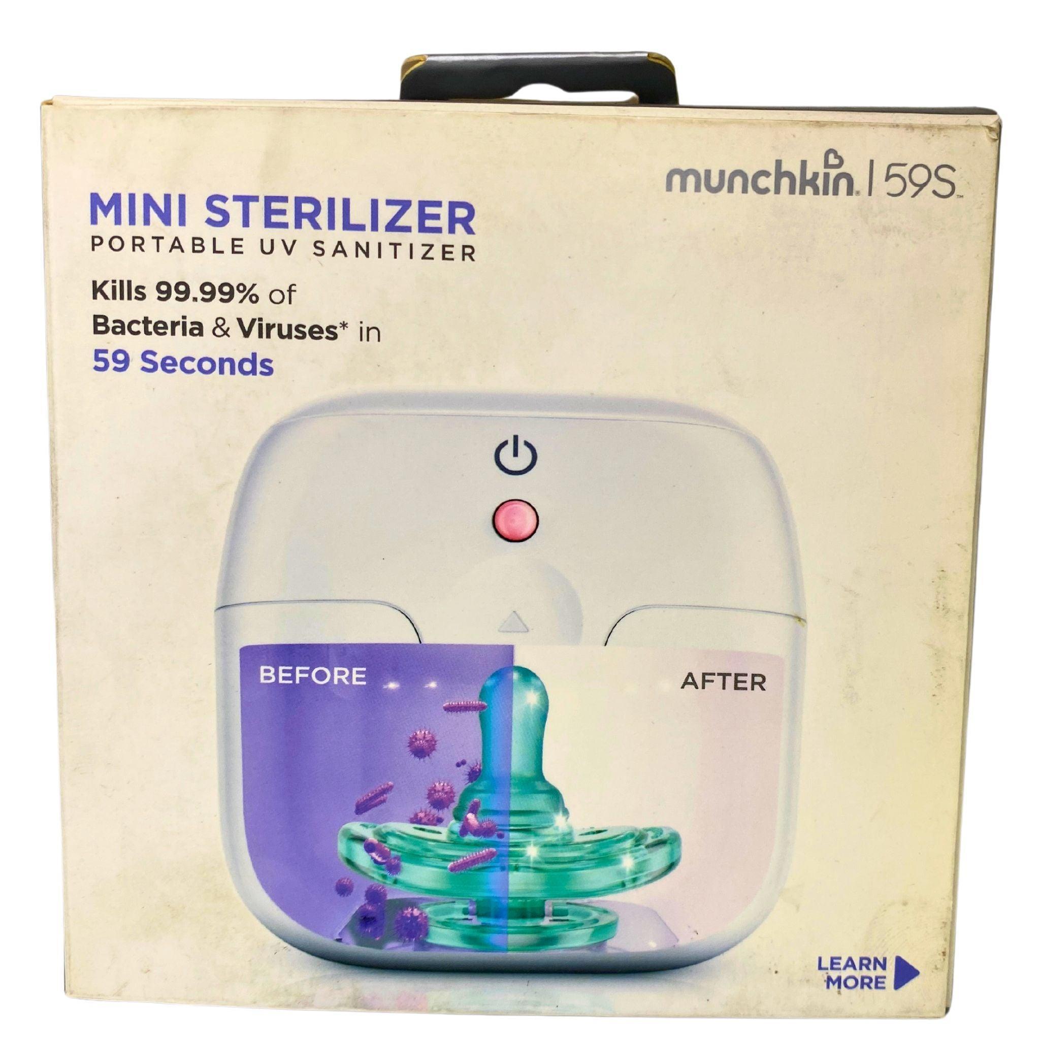 Munchkin 59S Portable UV Sanitizer - 17 Piece Set for Baby Bottles, Pacifiers & Toys | Fast UV Sterilization for Home, Travel & Daycare Use