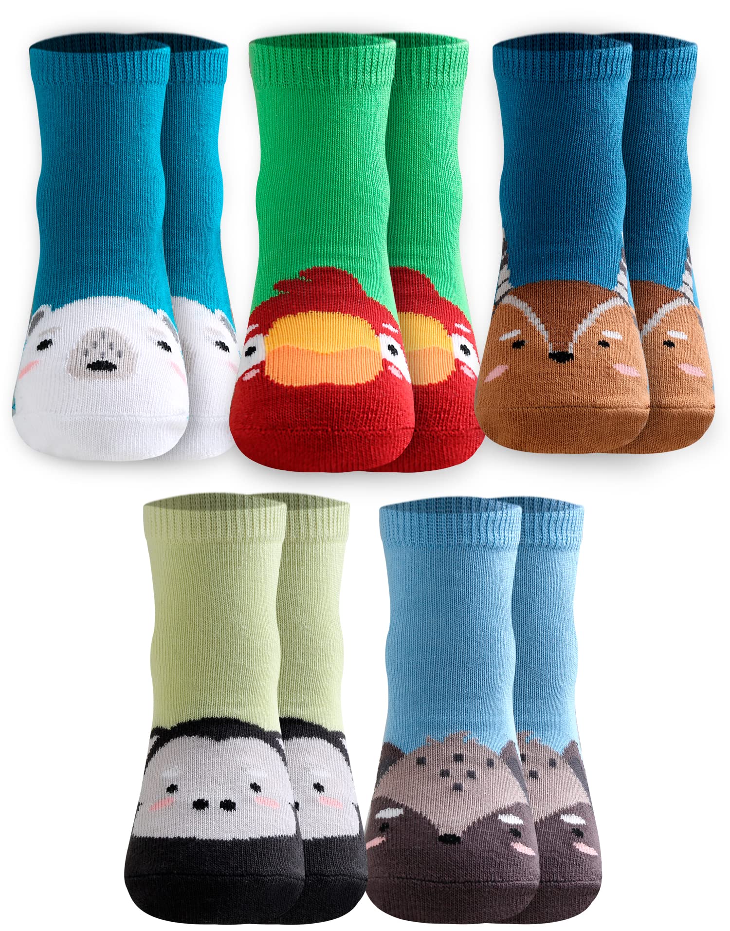 VAENAIT Baby Animal Crew Socks - Toddler Boys Girls Zoo Socks for Daily Play