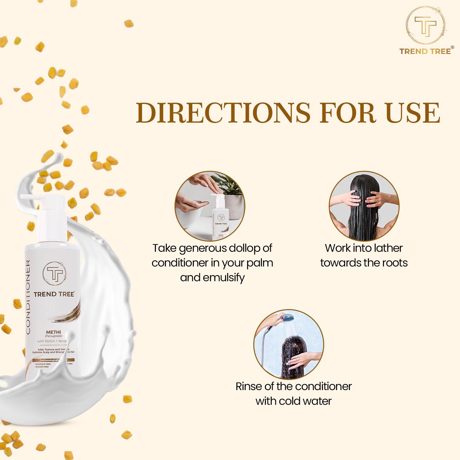 TRENDTREE® Biotin Keratin Hair Conditioner - Paraben Free, Enhances Shine & Strengthens Hair - 250ml | Perfect for Damaged, Dry Hair & Daily Nourishment