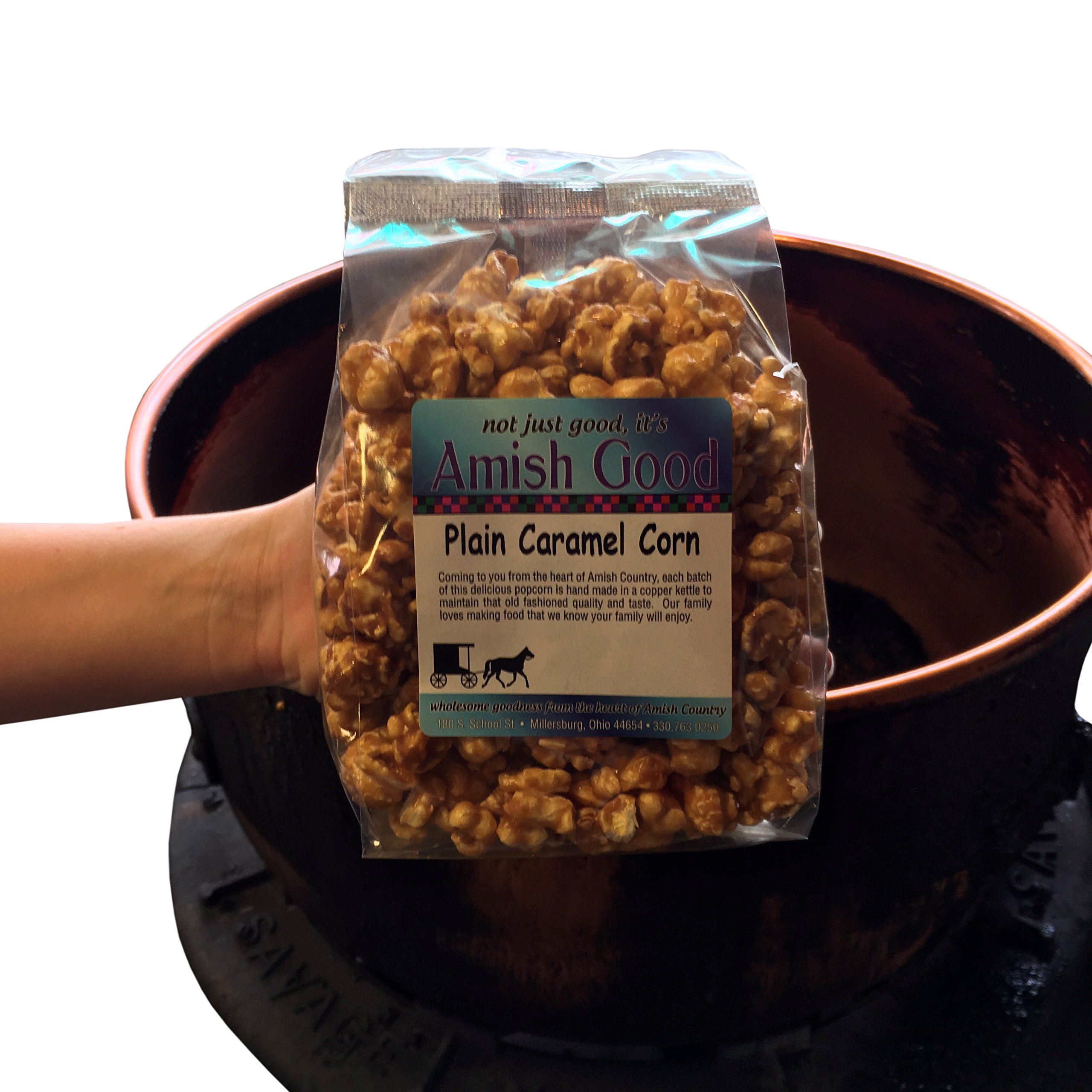 Premium Amish Caramel Popcorn with Real Butter & Coconut Oil - 2 Pack (20 oz Total) - Perfect for Movie Nights, Parties & Gifts