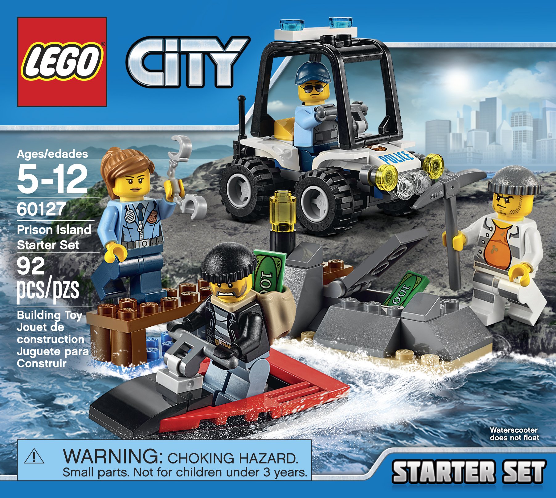 LEGO City Police Prison Island Starter Set (92 Pieces) – Fun Building Toy for Kids, Creative Play & Gift Idea for Birthday & Christmas