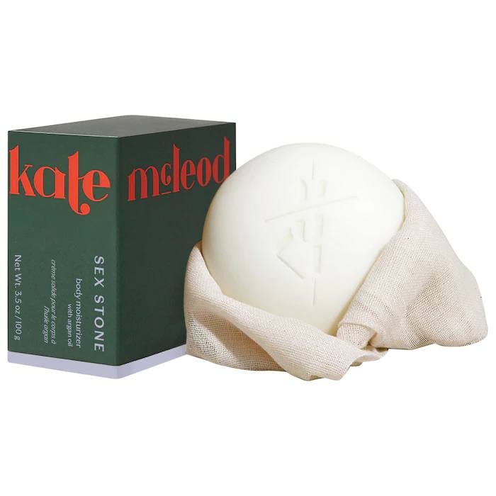 Kate McLeod Sex Stone Solid Body Moisturizer - All-Natural Hydrating Body Butter Bar for Dry Skin | Perfect for Post-Shower Moisturizing & Travel Skincare