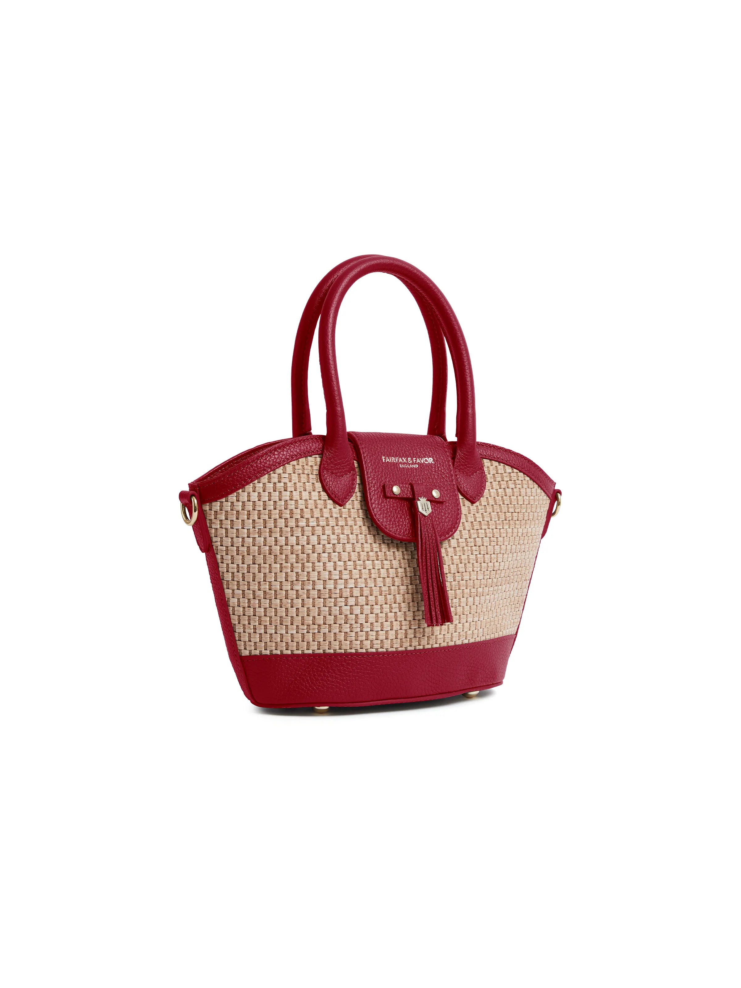 Mini Windsor Basket Bag - Stylish Cherry Print Crossbody Purse for Women | Perfect for Shopping, Beach & Casual Outings