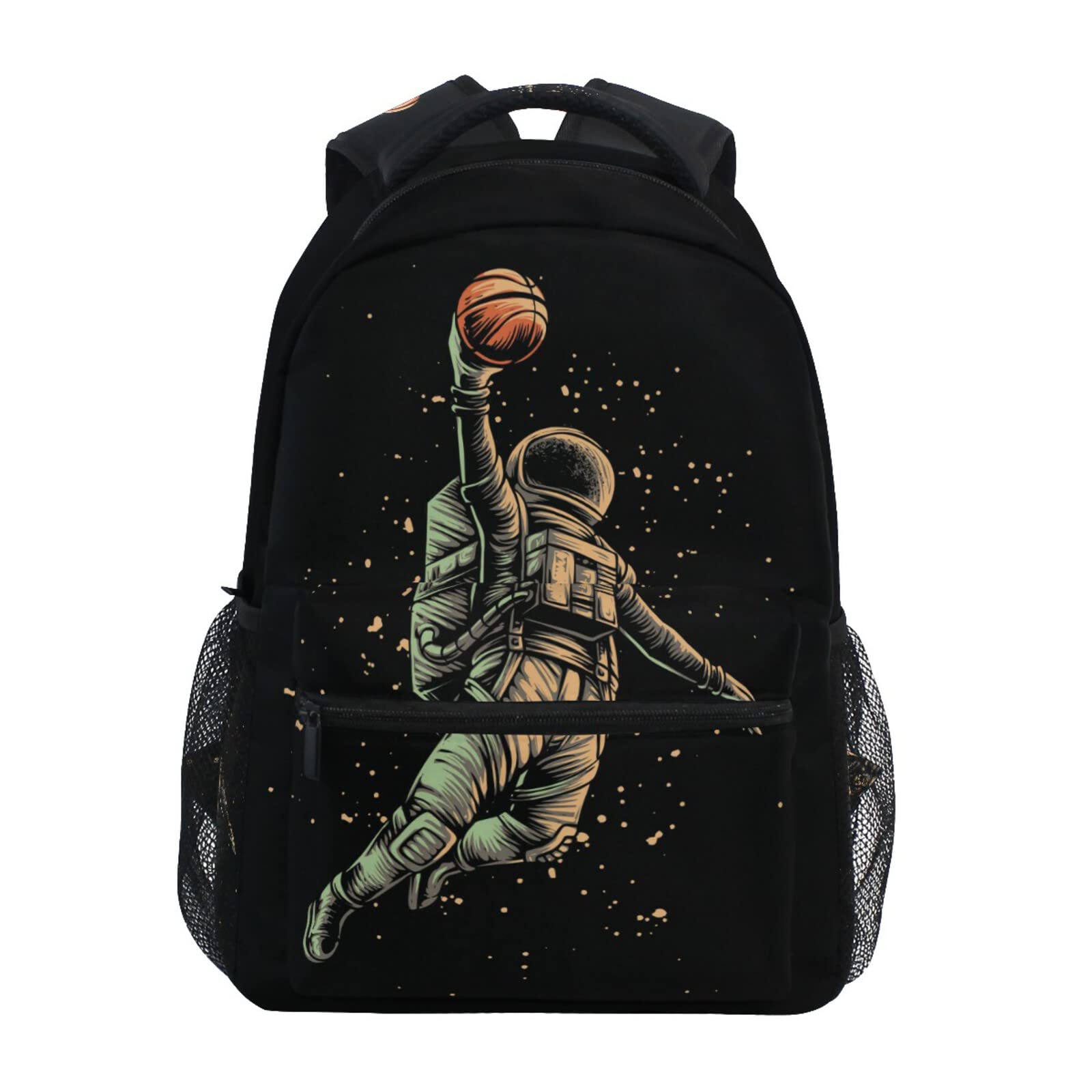 Astronaut Themed Basketball School Backpack - Durable Laptop Book Bag for College Students, Travel & Hiking | Perfect for School, Camping & Everyday Use