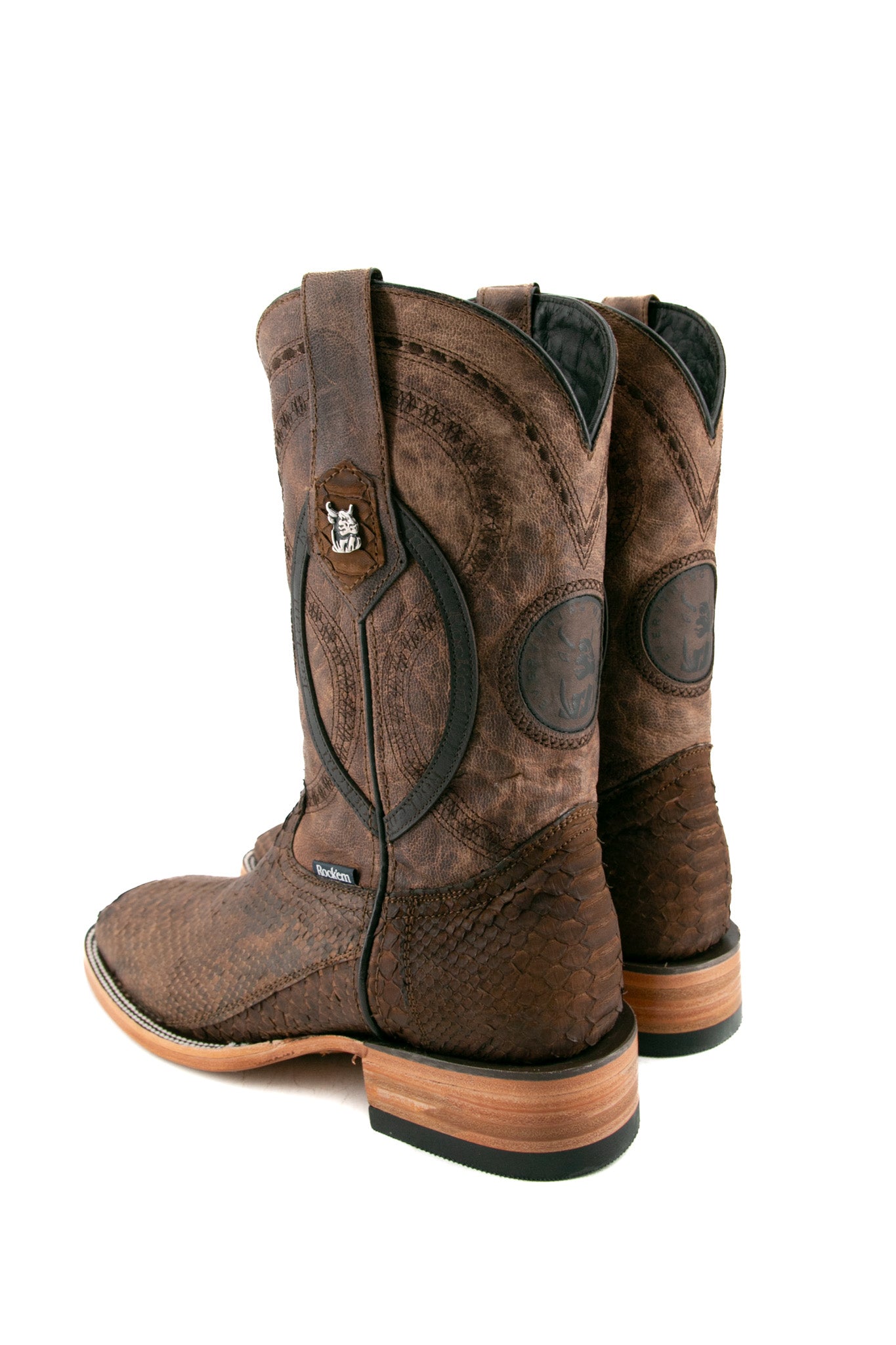 Exotic Python Square Toe Cowboy Boots for Men & Women - Western Style Fashion Boots for Rodeo, Country Music Festivals & Night Out