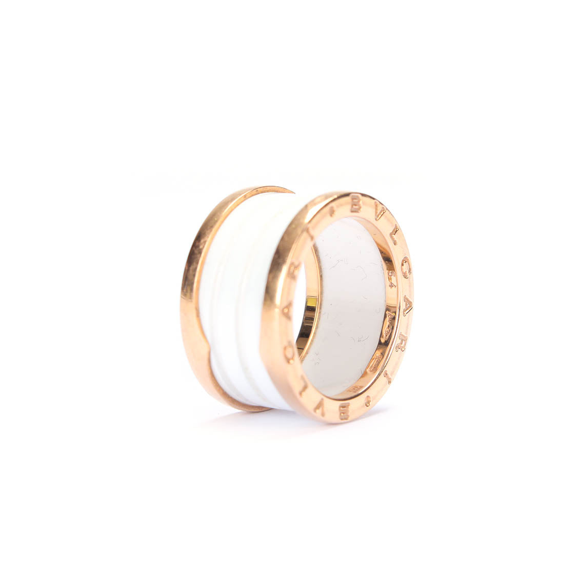 18K Gold B.Zero1 Ceramic Band Ring for Women - Luxury Fashion Jewelry for Everyday Wear & Special Occasions