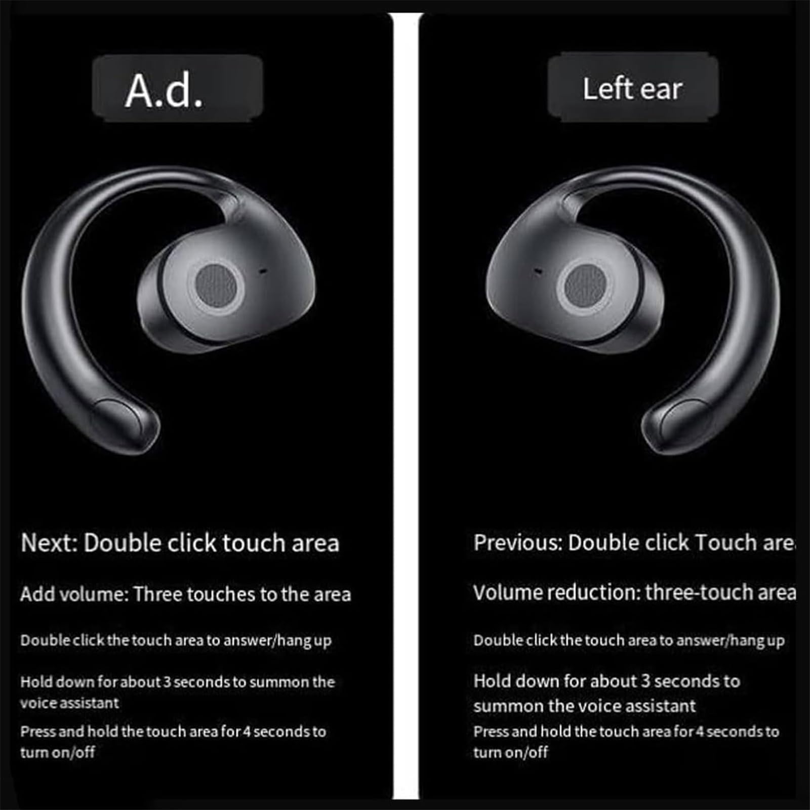 Eowen Wireless Bluetooth Earbuds with Intelligent Noise Cancellation - Premium Sound Quality for Gym, Running, Travel & Work