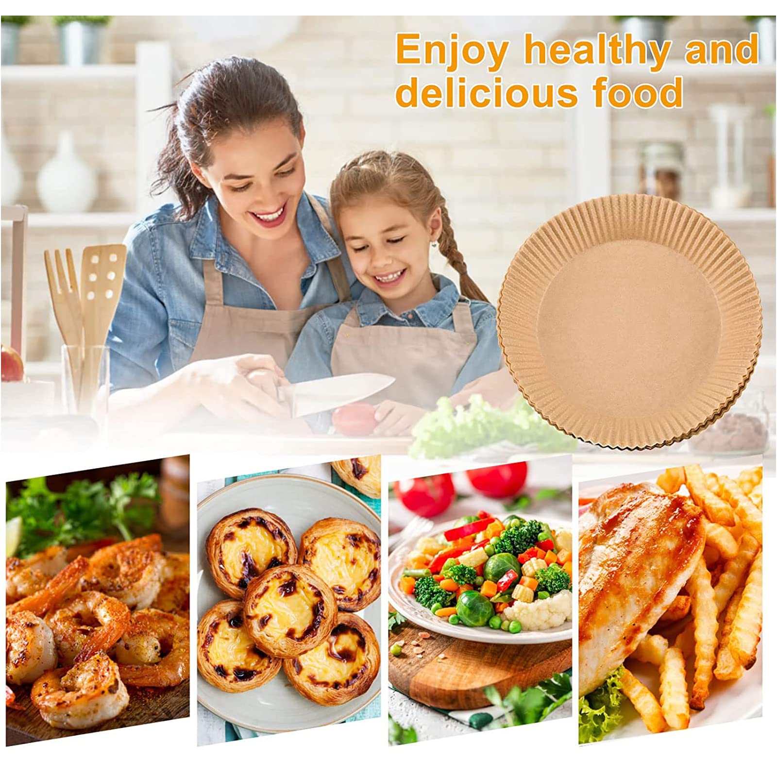 100 PCS Air Fryer Disposable Paper Liners - 6.3