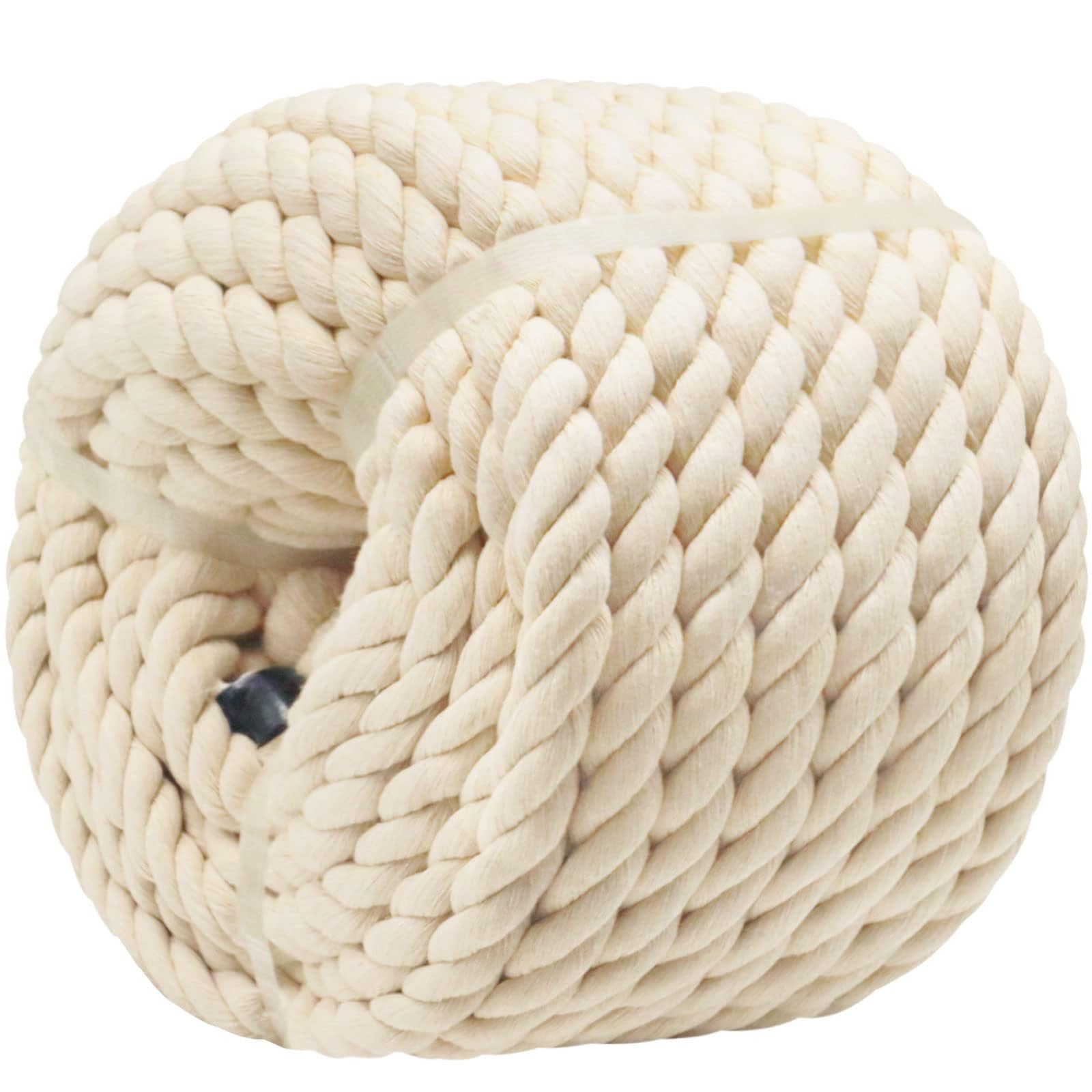 3/4 Inch x 25 Feet Natural Cotton Rope - Strong Twisted Cotton Cord for DIY Crafts, Basket Making, Home Decor & Macrame Projects | Perfect for Wall Hangings, Plant Hangers & Decorative Knotting