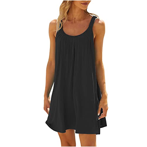 2024 Trendy Summer Dresses for Women - Sleeveless A-Line Mini Beach Dresses, Plus Size Casual Vacation Wear | Perfect for Beach Trips, Pool Parties & Summer Outings