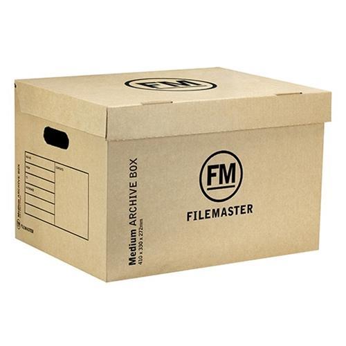 Medium Kraft Archive Storage Box with Hinged Lid - Perfect for Organizing Documents, Photos & Keepsakes at Home or Office