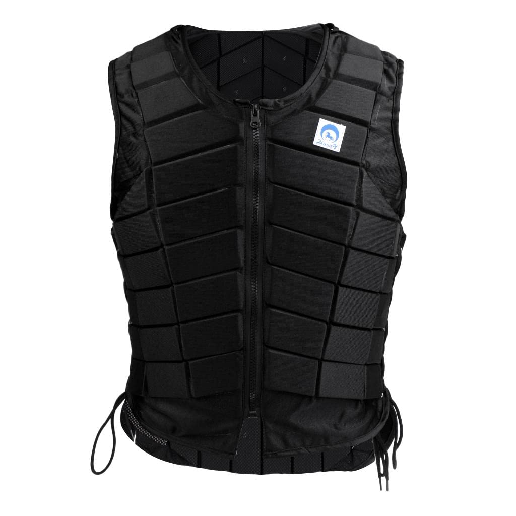 Menolana Equestrian Safety Vest for Adults & Kids - Horse Riding Protective Gear for Eventing, Jumping & Training - Adjustable Body Protector for Men & Women (Black) - Ideal for Show Jumping, Cross-Country & Riding Lessons