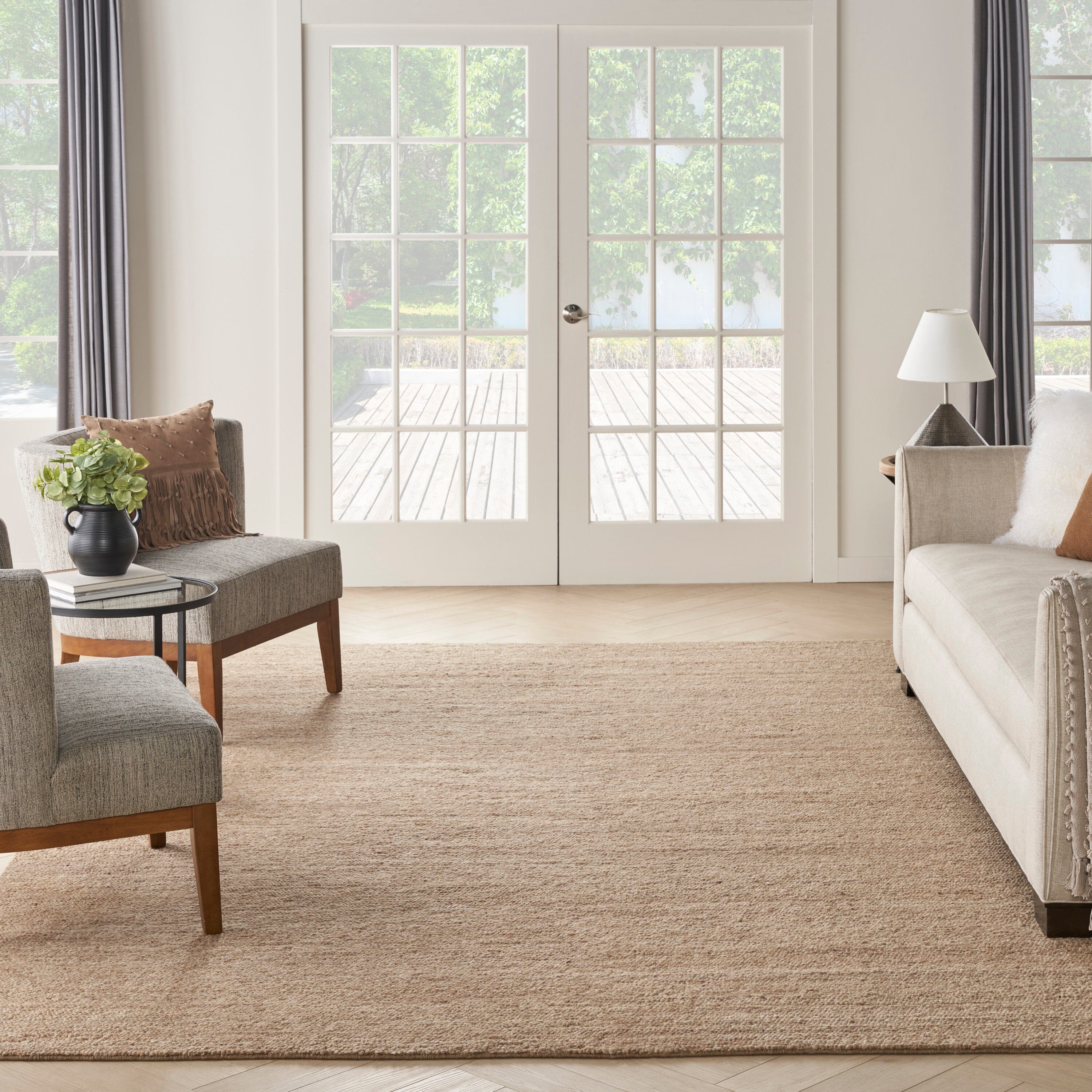 Nourison Alanna 9'9 x 13'9 Beige Farmhouse Indoor Area Rug - Perfect for Living Room, Bedroom & Cozy Home Decor
