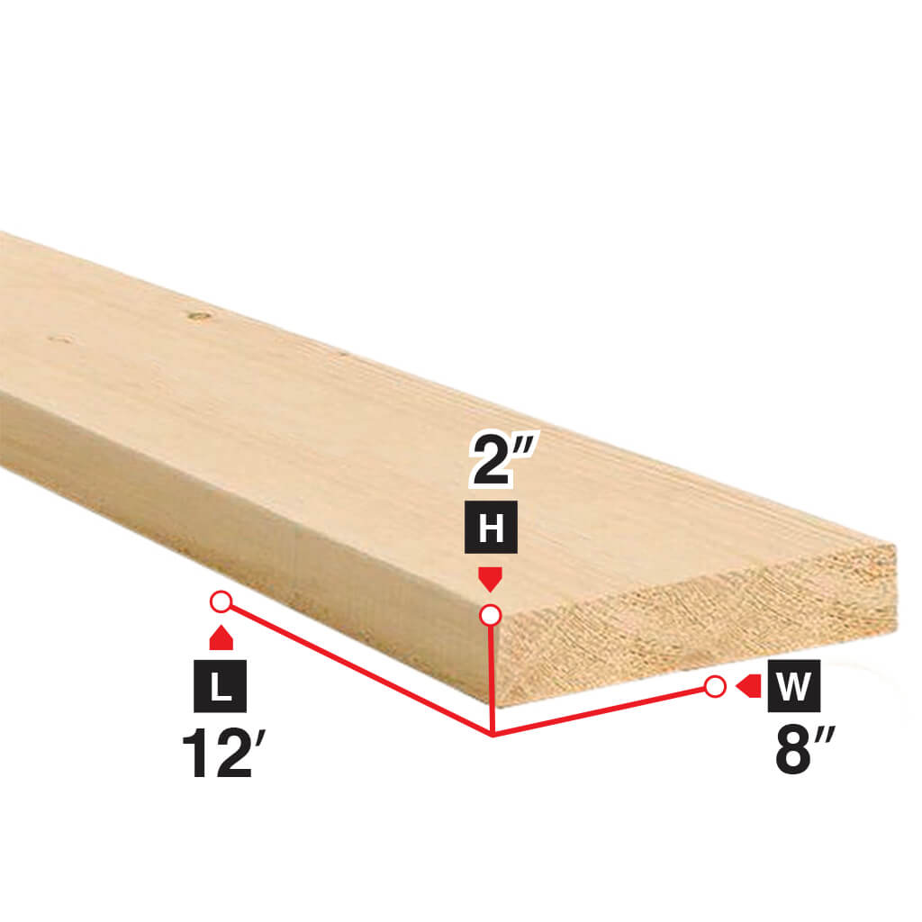 2 in. x 8 in. x 12 ft. Premium Spruce Lumber - Dimensional Lumber for DIY Projects, Home Construction, and Woodworking - Perfect for Decks, Fences, and Furniture Building