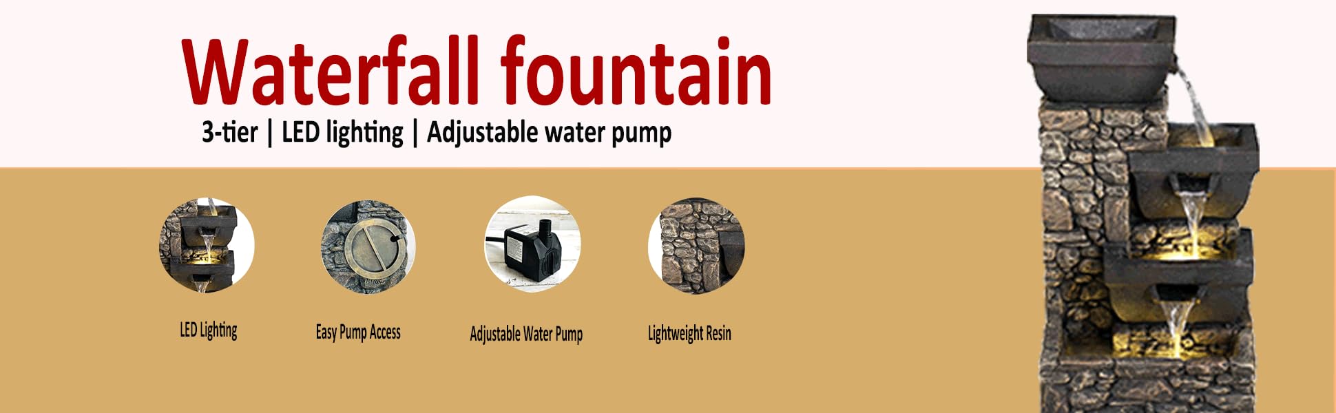 Litedeer Labyrint Indoor Water Fountain with Automatic Pump - 20