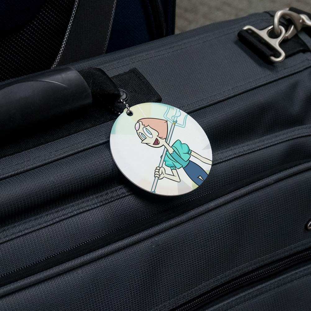 Steven Universe Pearl Round Luggage ID Tag - Durable Suitcase Name Tag for Carry-On Bags - Perfect for Travel, Business Trips & Vacation Identification