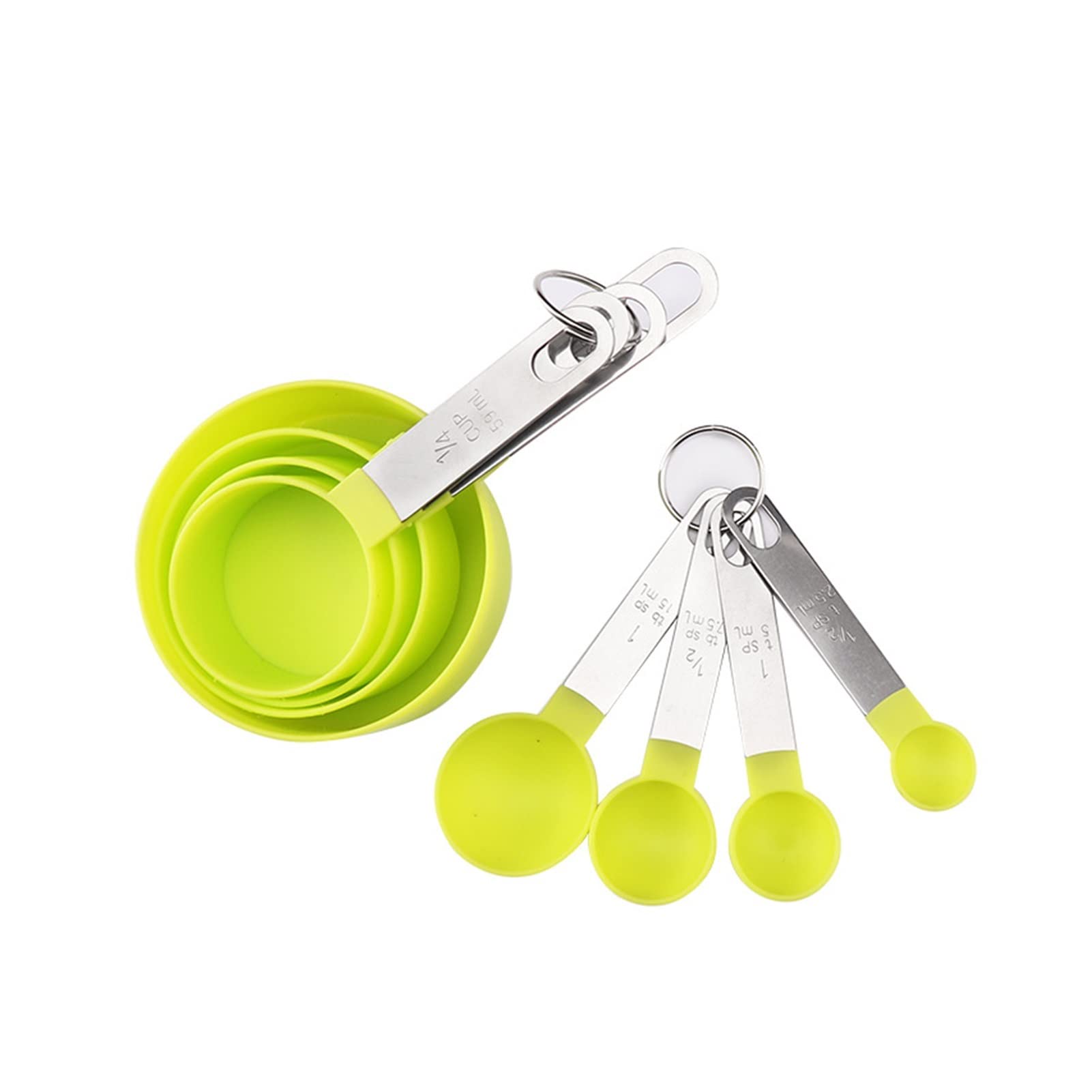 Stainless Steel Measuring Spoons and Cups Set - 4pcs Multi-Purpose Kitchen Tools for Baking, Coffee, Tea & Cooking | Durable & Easy to Clean | Perfect for Home, Restaurant & Professional Use