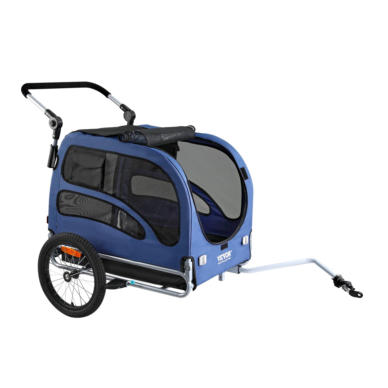 VEVOR 2-in-1 Dog Bike Trailer & Pet Stroller - Heavy Duty 100 lbs Capacity, Foldable Bicycle Carrier with Quick Release Wheels & Universal Coupler - Perfect for Cycling Adventures, Jogging & Outdoor Activities with Your Pet
