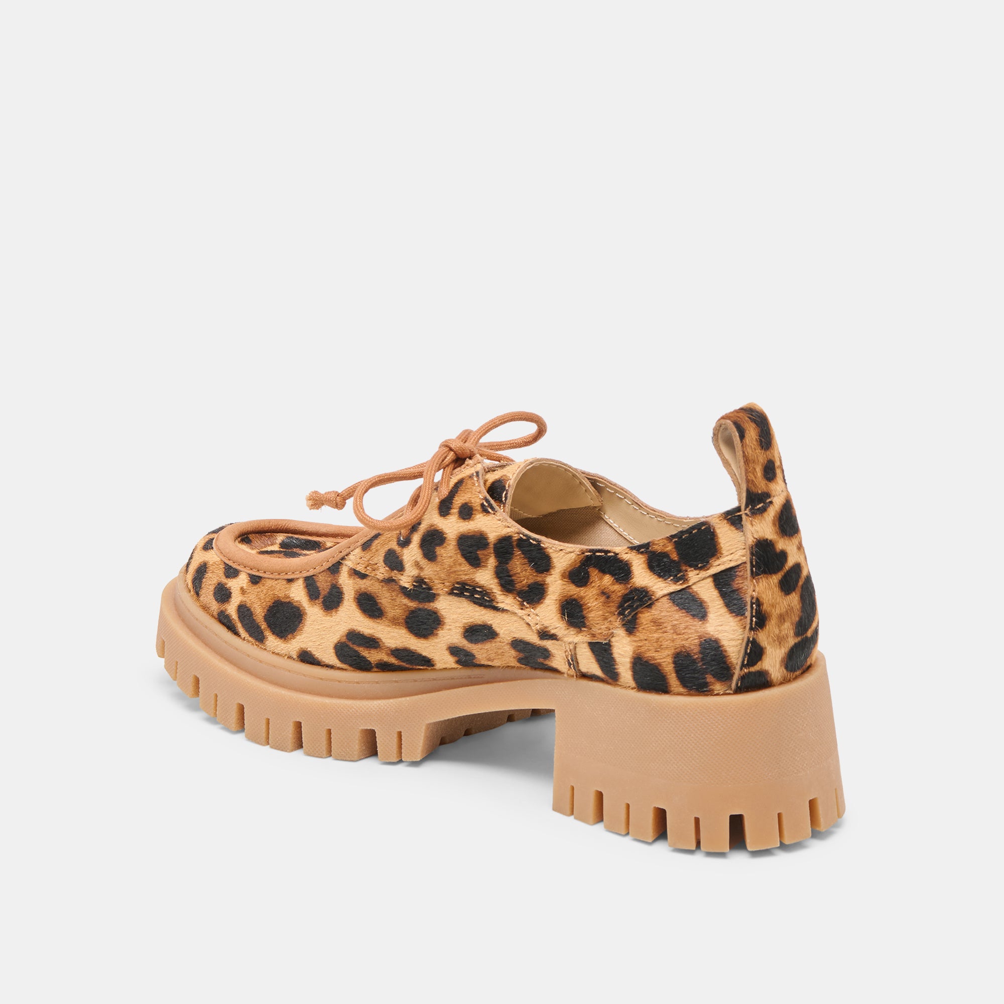 MILZA Women's Loafers - DK Leopard Calf Hair Slip-On Shoes for Casual & Office Wear