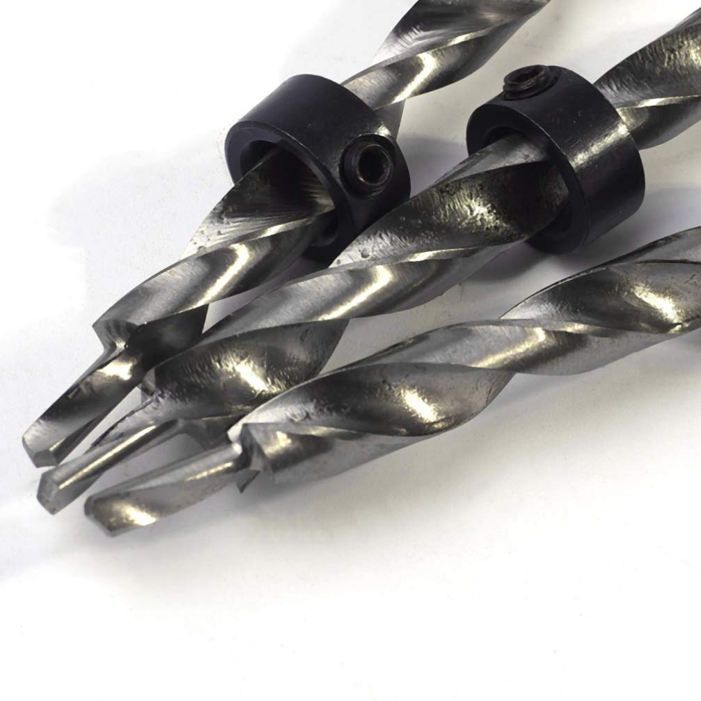 2PCS Countersunk Head Drill Bit Set - Hex Shank Wood Hole Reamer & Countersink Drill Bits for Woodworking, Cabinetry & DIY Projects