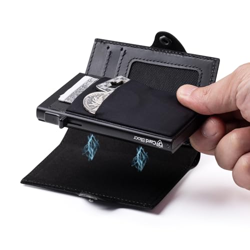 ID Window - Black Genuine Leather