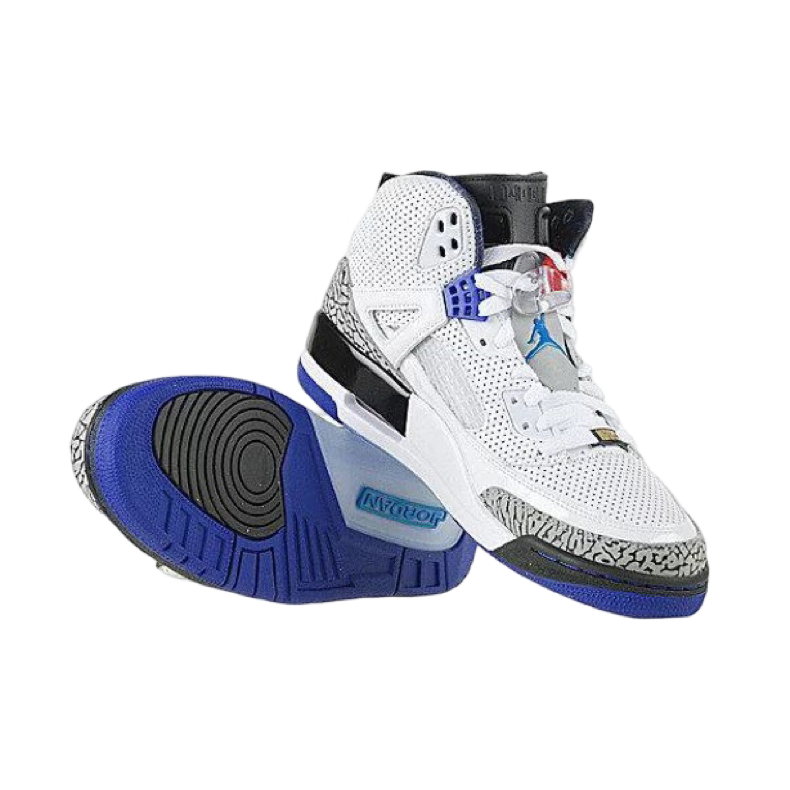 Air Jordan Spizike Sneakers - White, Aqua, Varsity Purple & Red Colorway | Men's Basketball Shoes for Streetwear & Casual Wear