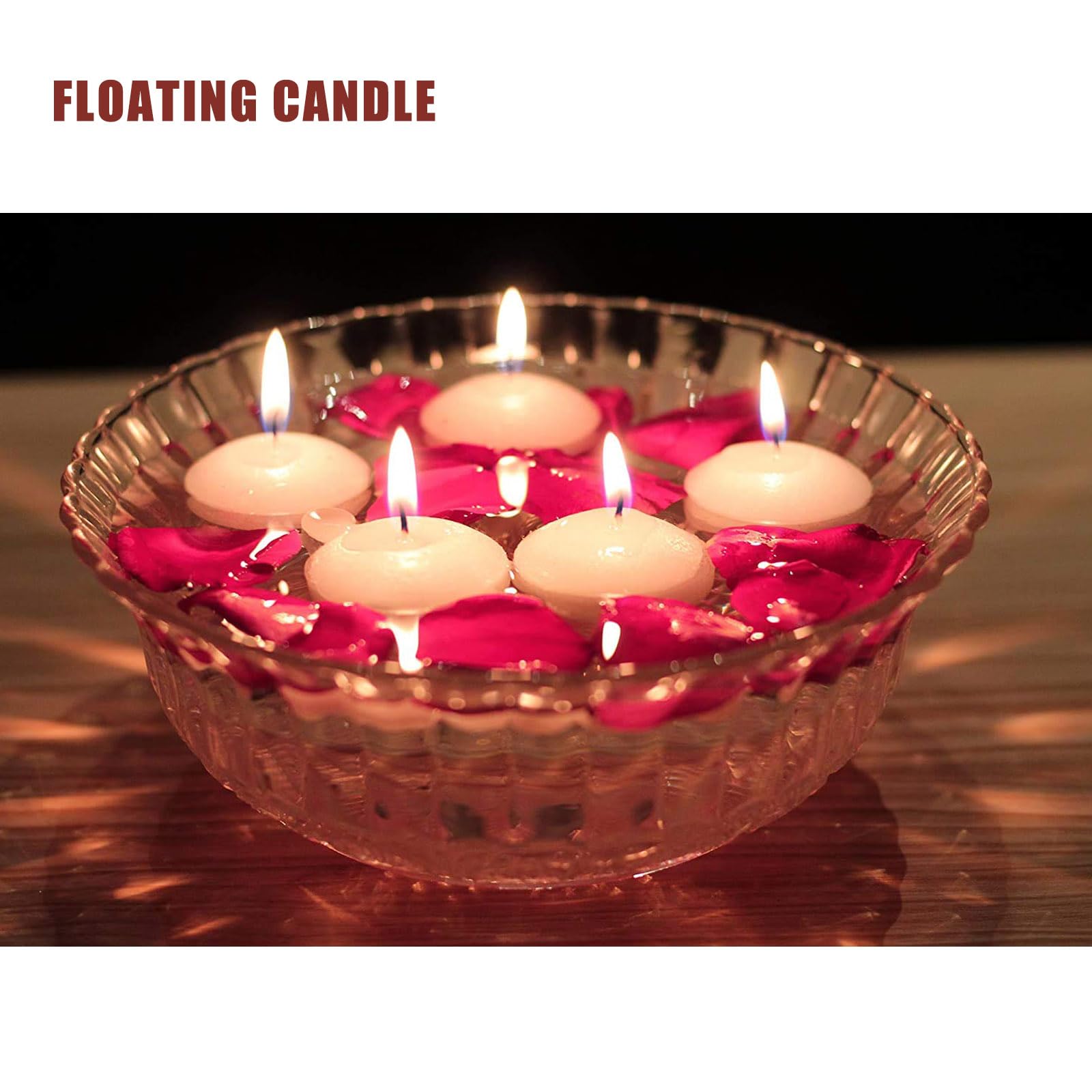 24 PCS White Floating Candles - Unscented Dripless Wax Discs for Weddings & Home Decor