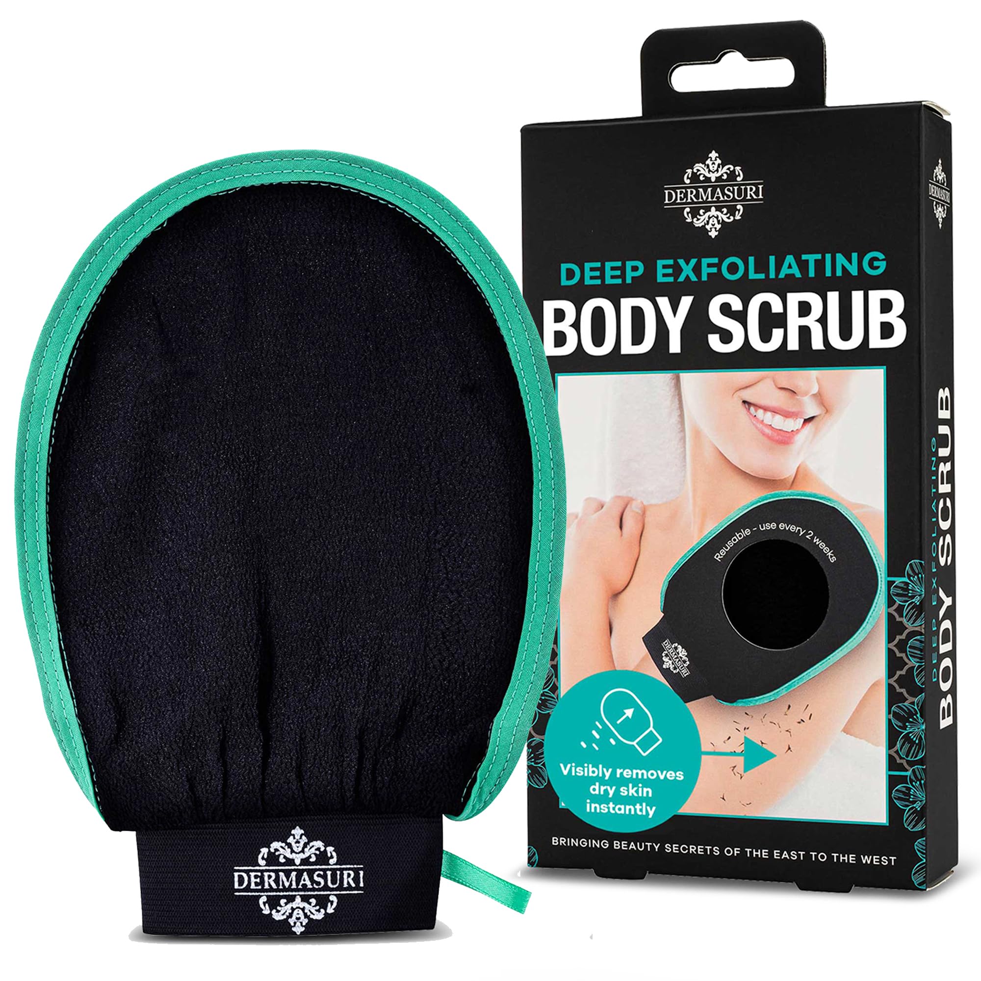 Dermasuri Exfoliating Glove - Korean Body Scrubber for Shower Skincare & Keratosis Pilaris Treatment
