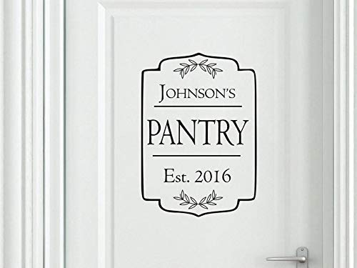 Custom Kitchen Pantry Door Decal - Personalized Last Name & Year Sticker for Home Decor | Perfect for Farmhouse & Modern Kitchens