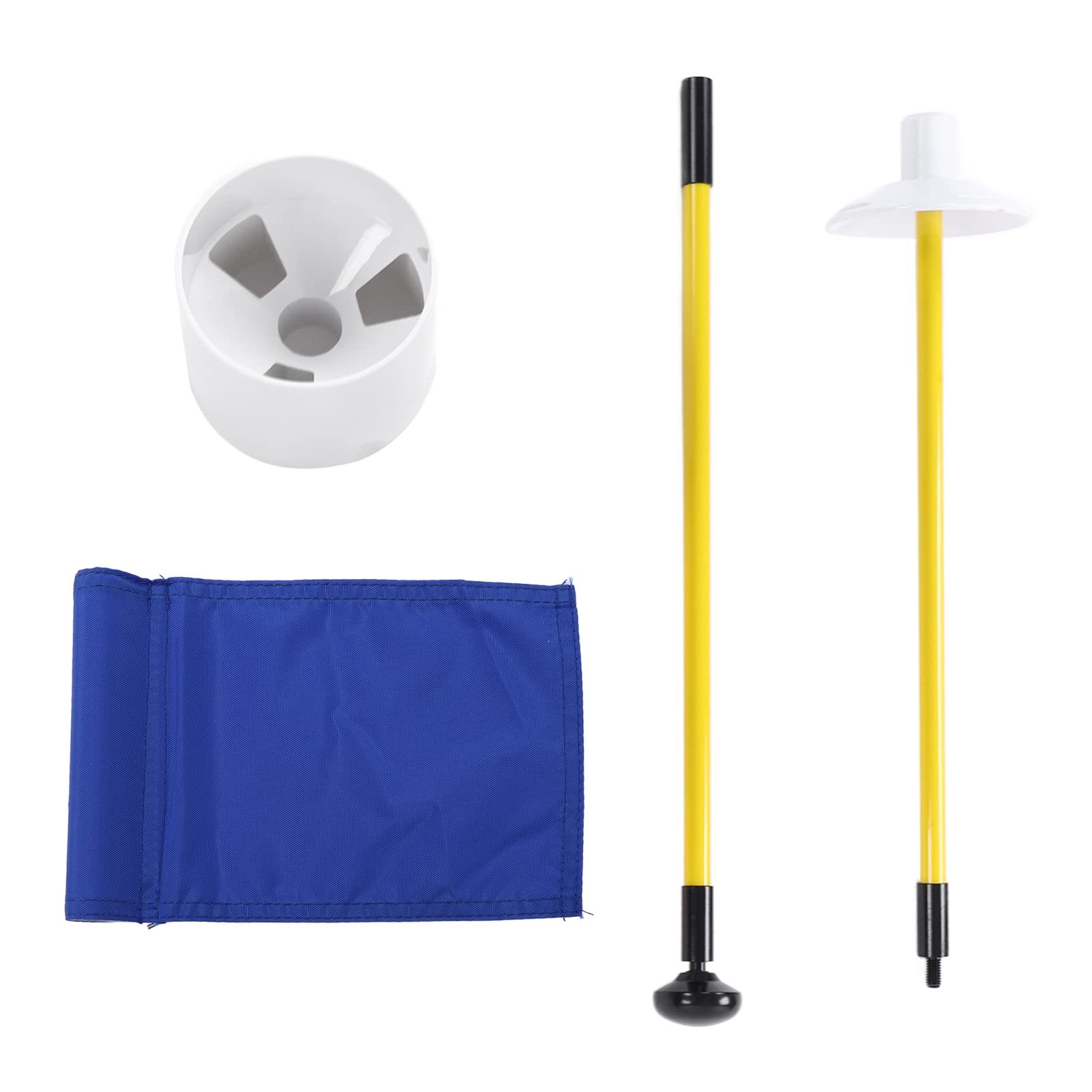 SOONALL Mini Golf Flagstick - 2-Piece Detachable Practice Hole Cup with Flag - Portable Golf Training Equipment for Indoor/Outdoor Putting Green, Backyard & Standard Golf Course (Blue)