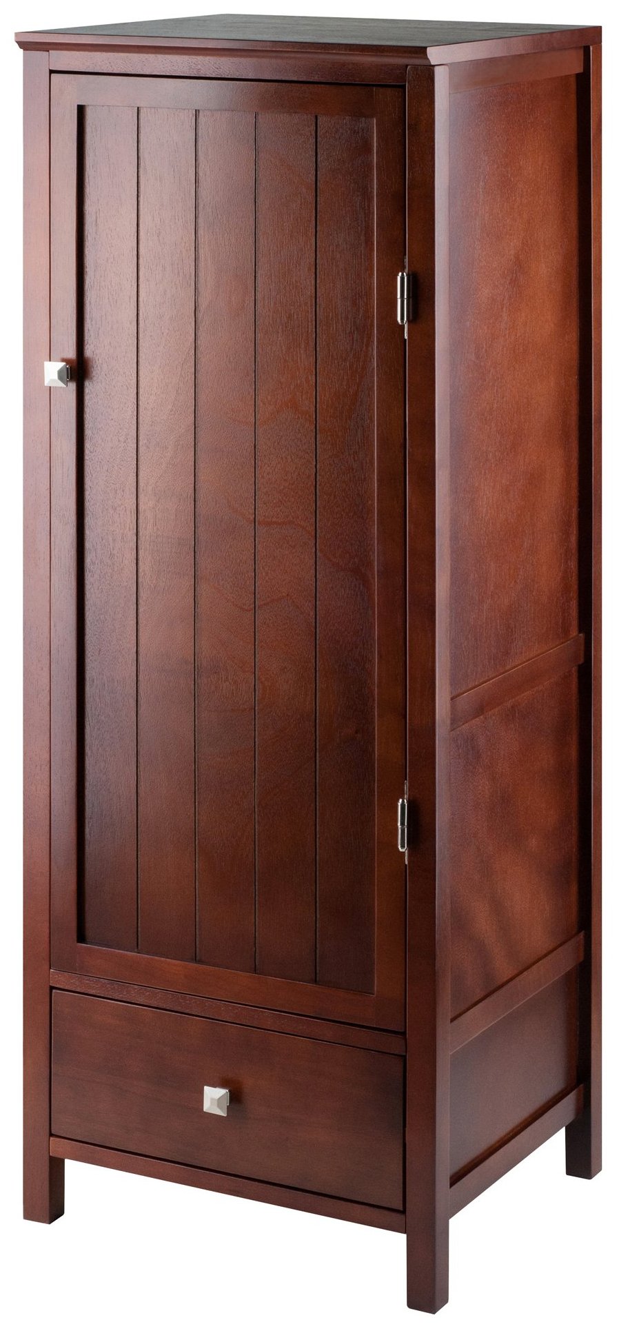 Winsome Brooke Antique Walnut Storage Organizer for Home Office and Living Room