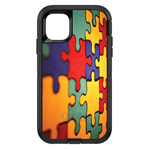 Red Blue Yellow Puzzle Pieces On Black Case