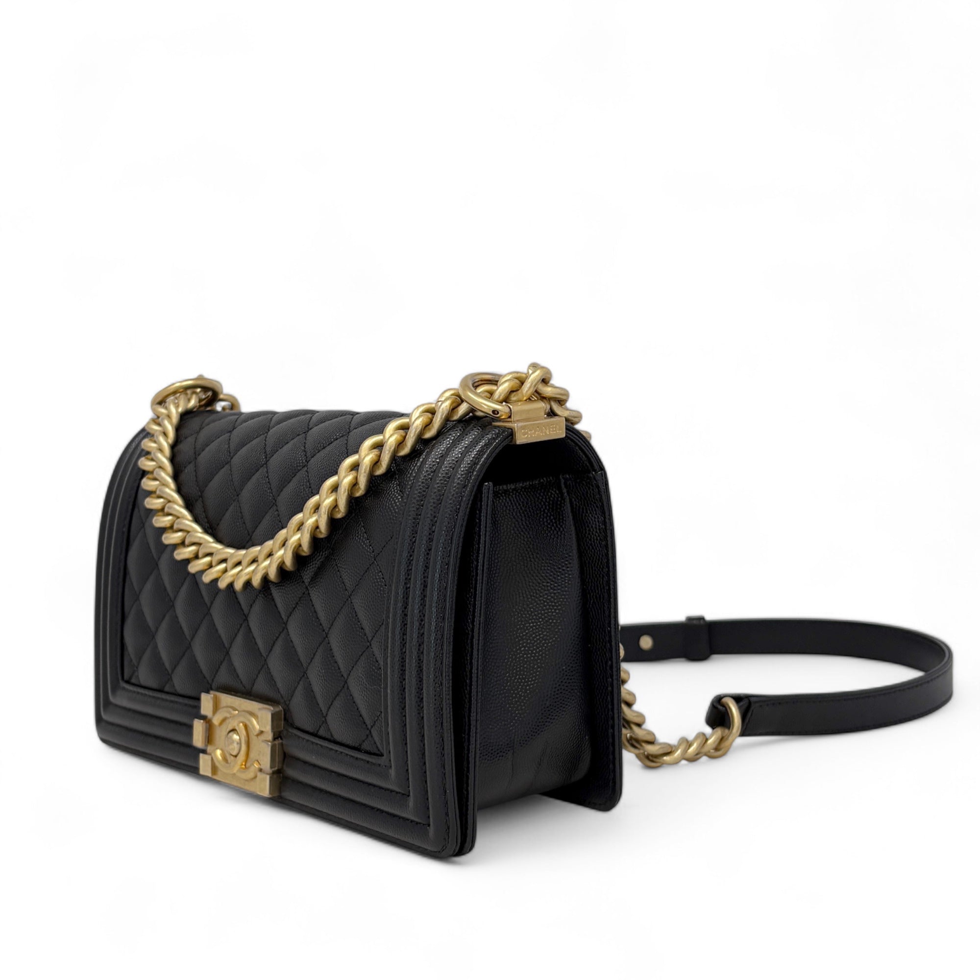 Chanel Black Medium Boy Bag - Luxury Designer Handbag for Women, Perfect for Parties, Dates & Everyday Use