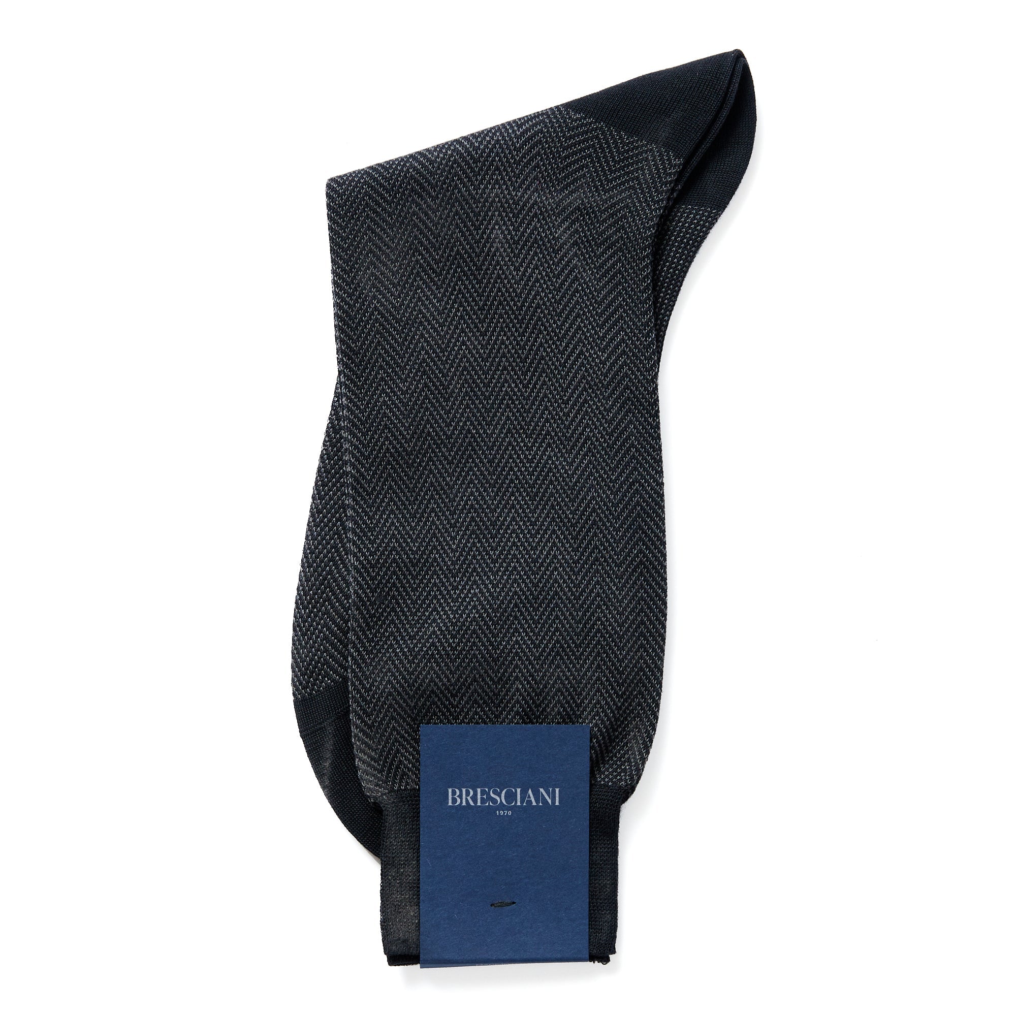 BRESCIANI Herringbone Ribbed Socks for Men & Women - Soft Grey Wool Blend Winter Socks - Cozy & Warm for Cold Weather, Office, Hiking & Daily Wear