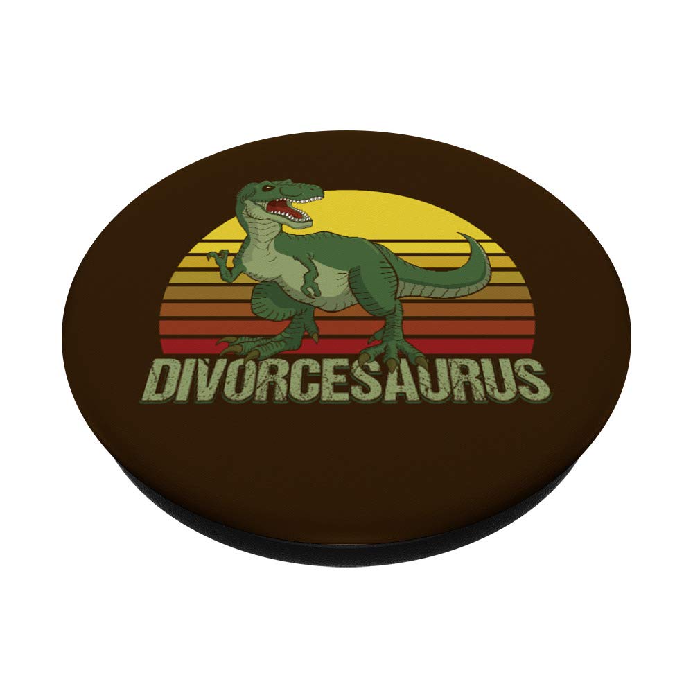 Funny Divorcesaurus Dinosaur Divorce Party PopSockets - Swappable PopGrip for Phones & Tablets - Perfect for Divorce Celebrations, Gag Gifts & Pop Culture Fans